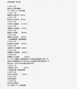 台湾を一周スケジュールと・・・お天気 🌞🌤🌥🌞