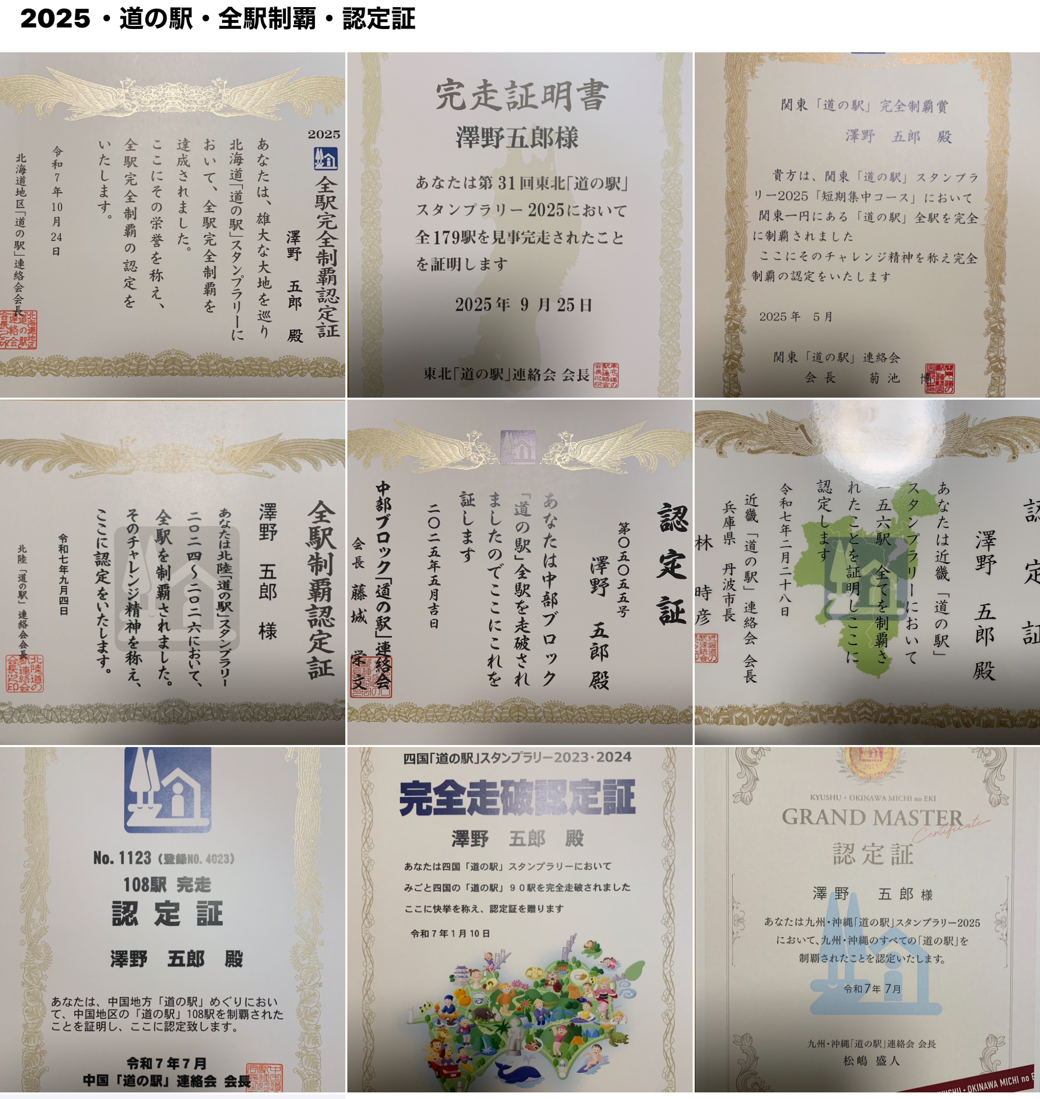 2025年(令和7年)　道の駅全国9グロック完全走破‼︎